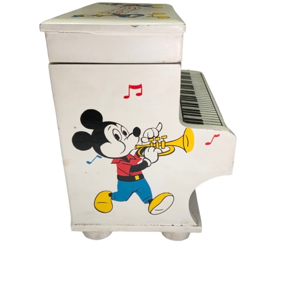 RARE! Vintage Walt Disney’s CHARACTER PIANO, UPRIGHT Wooden Musical Jewelry Box - Picture 4 of 15